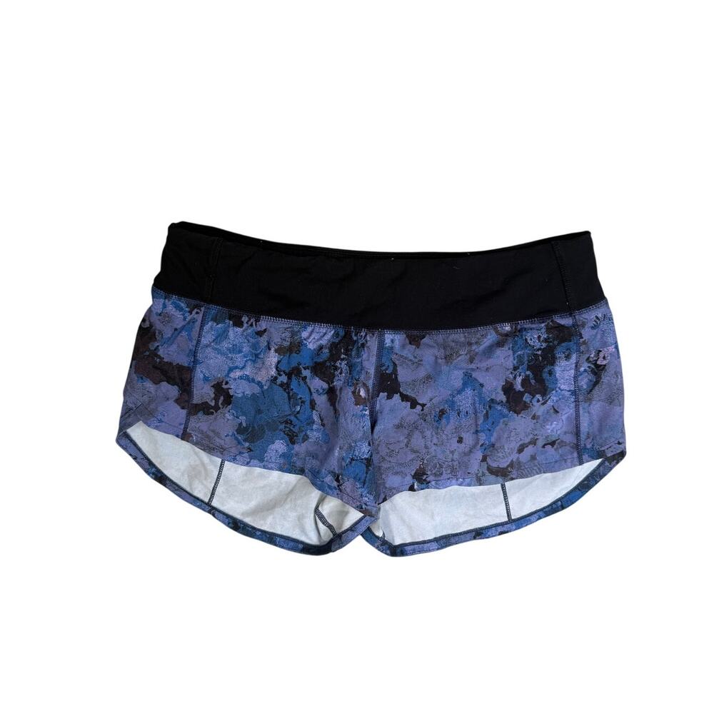 Lululemon Speed Up Shorts Low Rise 2.5" Running Purple Blue Black Womens 6